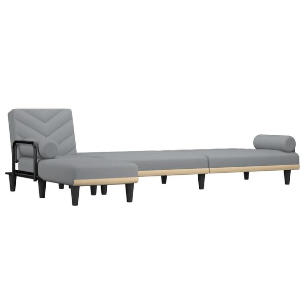 vidaXL L-formet sovesofa 260x140x70 cm stof lysegr&aring;