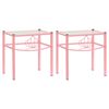 vidaXL sengeskabe 2 stk. metal og glas pink og transparent