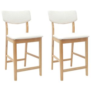 vidaXL Spisestole 2 stk. Massiv Gummitr&aelig; Naturfarvet 48 x 49 x 95 cm