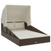vidaXL solseng med foldbart tag 200x114x128 cm polyrattan brun