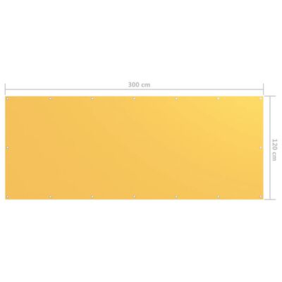 vidaXL altanafskærmning 120x300 cm oxfordstof gul