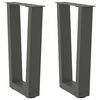 vidaXL sofabordsben V-formet 2 stk. antracit 38 x (42-43,3) cm st&aring;l