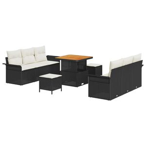 vidaXL Havesofa S&aelig;t 9 stk. 8-Antal s&aelig;der Sort og Cream