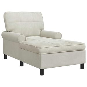 vidaXL Chaise Lounge med pude Creme 91 x 157 x 91 cm Fløjl