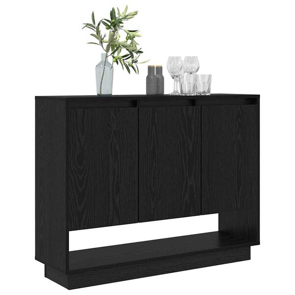 vidaXL Sideboard Sort eg 97 x 29 x 75 cm Konstrueret træ