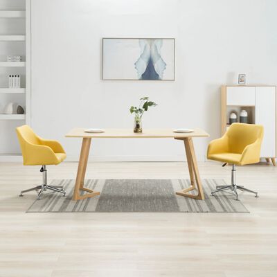 vidaXL drejelige spisebordsstole 2 stk. stof gul