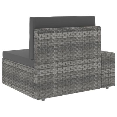 vidaXL 2-personers sofa modulær polyrattan grå