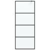 vidaXL brusevæg 80x195 cm matteret sikkerhedsglas sort