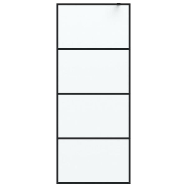 vidaXL brusevæg 80x195 cm matteret sikkerhedsglas sort