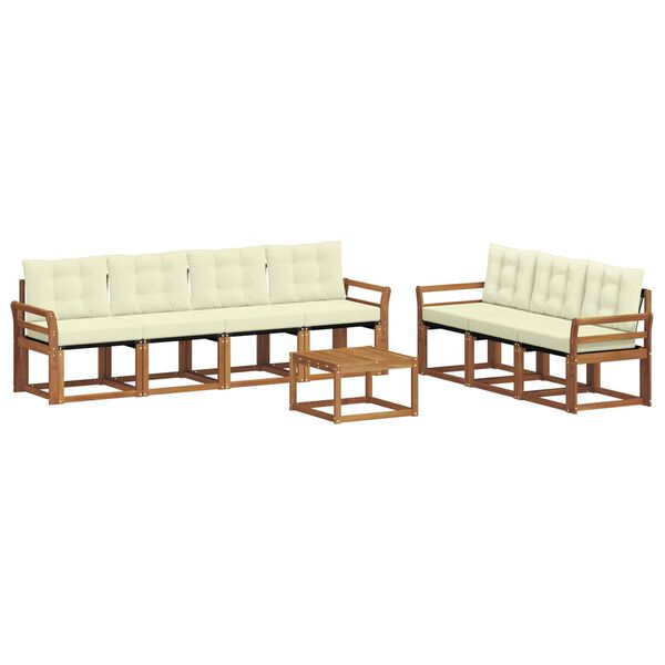 vidaXL Udend&oslash;rs sofagruppe med pude 8 pcs Naturlig og Fl&oslash;de