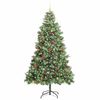 vidaXL Kunstigt juletr&aelig; med LED -strimmellys Gr&oslash;n 240 cm PVC og metal