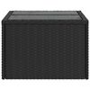 vidaXL havebord med glasplade sort 55x55x37 cm polyrattan