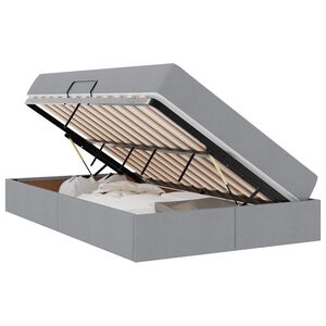 vidaXL Seng med opbevaring og madras Lysegr&aring; 120 x 200 cm Polyester