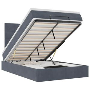 vidaXL osmannisk sengeramme med madrasser 120x190 cm fl&oslash;jl m&oslash;rkegr&aring;