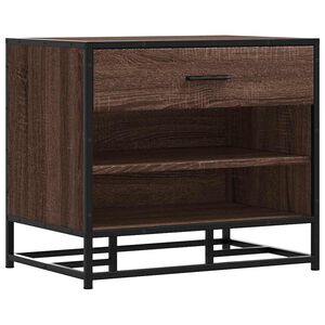 vidaXL skob&aelig;nk 60x40x53,5 cm konstrueret tr&aelig; metal brun egetr&aelig;sfarve