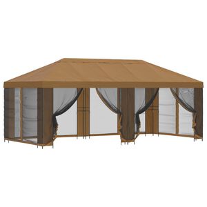 vidaXL Pavillon med sidetapper 6 x 3 m Beige Polyester og St&aring;l 190