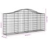 vidaXL buede gabionkurve 14 stk. 200x30x80/100 cm galvaniseret jern