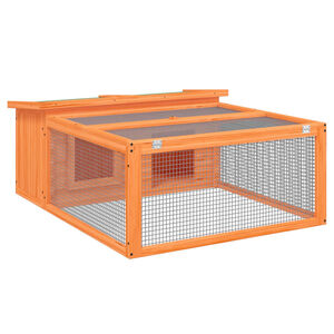 vidaXL kaninbur 117,5x97x47,5 cm massivt fyrretr&aelig; brun