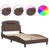 vidaXL sengeramme Viana med LED uden madras 100x200 cm brun
