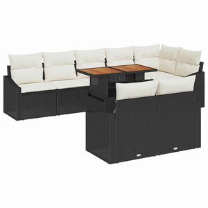 vidaXL Havesofa S&aelig;t 9 stk. Sort og Cream