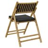 vidaXL foldbare bistrostole 2 stk. med m&oslash;rkegr&aring; hynder bambus