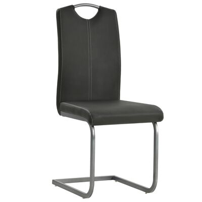 vidaXL spisebordsstole med cantilever 6 stk. kunstlæder grå