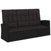 vidaXL haveb&aelig;nk med hynder 173 cm polyrattan sort
