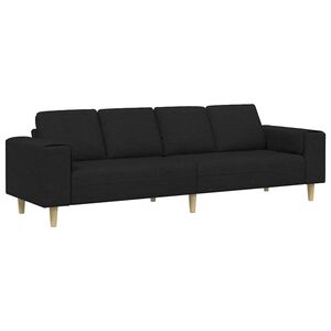 vidaXL Stue Sofa Sort 250 x 77 x 76 cm Polyester