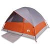 vidaXL 3-personers campingtelt vandt&aelig;t kuppel gr&aring; og orange