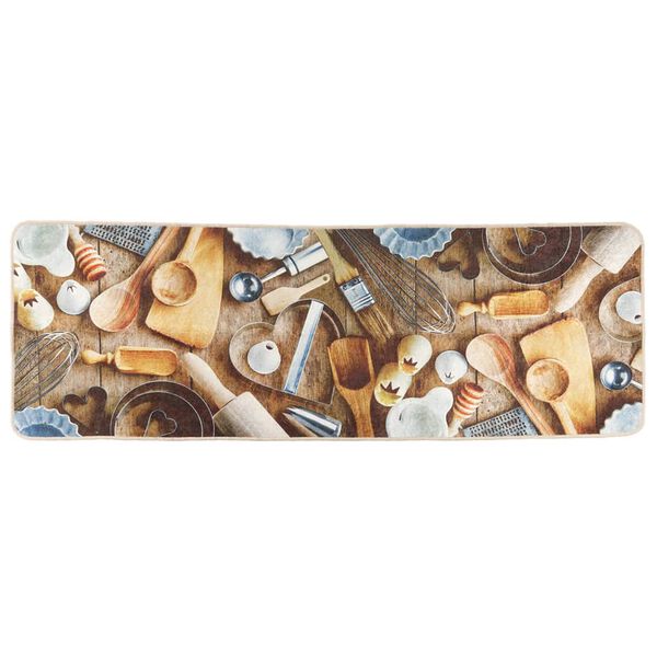 vidaXL k&oslash;kkent&aelig;ppe 60x180 cm vaskbart og skridsikkert flerfarvet