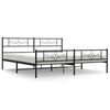 vidaXL sengeramme med sengegavl og fodg&aelig;rde 183x213 cm metal sort