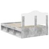 vidaXL Sengestel med hovedg&aelig;rde Beton 120 x 190 cm Massiv fyrretr&aelig;