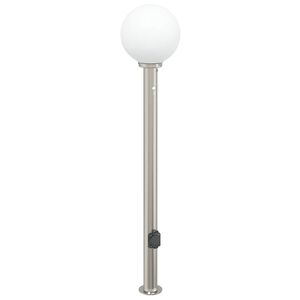 vidaXL pullertlampe med sensor og stikkontakt 120 cm rustfrit st&aring;l IP44