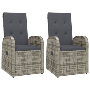 vidaXL havestole med hynder 2 stk. polyrattan gr&aring;