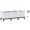 vidaXL Havekrukke med vanding og hjul 3 stk. Hvid 120 x 40 x 43,5 cm