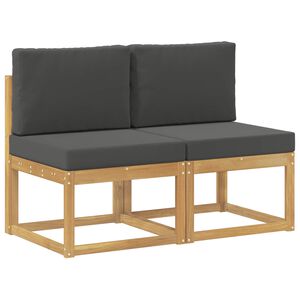 vidaXL 2 Stk Udend&oslash;rs Mellem Sofa Massivt Akacietr&aelig; Hvid