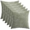 vidaXL Pudebetr&aelig;k 6 stk. HEERLEN Gr&oslash;n 30 x 30 cm Chenille Stof