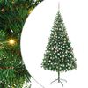 vidaXL kunstigt juletr&aelig; med lys og kugles&aelig;t 210 cm 910 grene