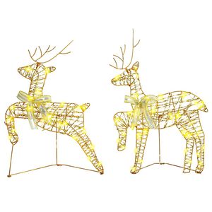 vidaXL LED Rensdyr med 40 LED'er 2 pcs Varm hvid PET