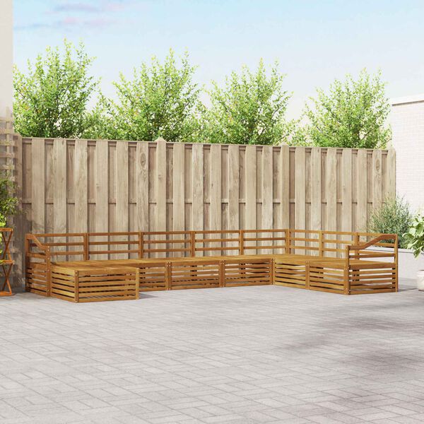 vidaXL Sofas&aelig;t 8 pcs Naturfarvet Massivt Akacietr&aelig;