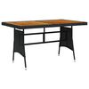 vidaXL havebord 130x70x72 cm polyrattan og massivt akacietr&aelig; sort
