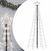 vidaXL LED-juletr&aelig; med spyd 220 LED'er 180 cm koldt hvidt lys