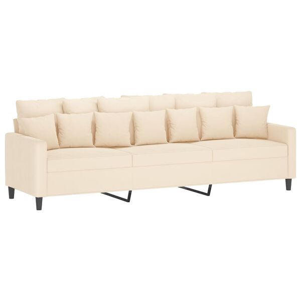vidaXL 3-personers sofa 210 cm fl&oslash;jl cremefarvet