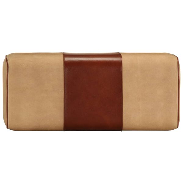 vidaXL b&aelig;nk 58 cm gymnastikbuk &aelig;gte l&aelig;der og massivt mangotr&aelig; brun