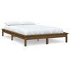 vidaXL sengeramme 140x190 cm massivt fyrretr&aelig; gyldenbrun