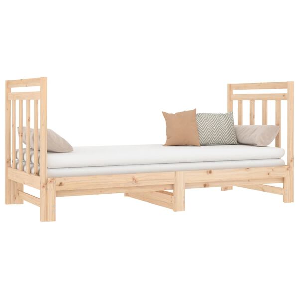 vidaXL daybed med udtr&aelig;k 2x(90x190) cm massivt fyrretr&aelig;