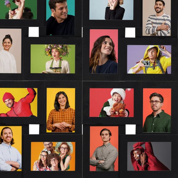 vidaXL collagebilledramme til væg 24x(13x18 cm) MDF sort