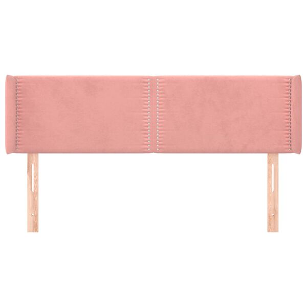 vidaXL sengegavl med kanter 147x16x78/88 cm fl&oslash;jl lyser&oslash;d