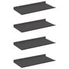 vidaXL Sv&aelig;vende hylde V&aelig;gmonteret 4 pcs Sort 40 x 18 x 2,5 cm St&aring;l