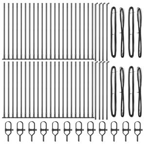 vidaXL Hegnspæl Andet 52 pcs Grå 3,2 x 3,2 x 50 cm Stål